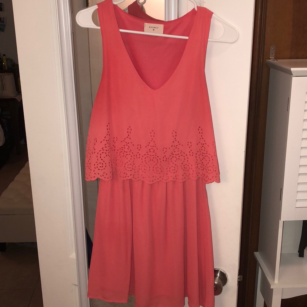 Coral Over Lay Everly Dress